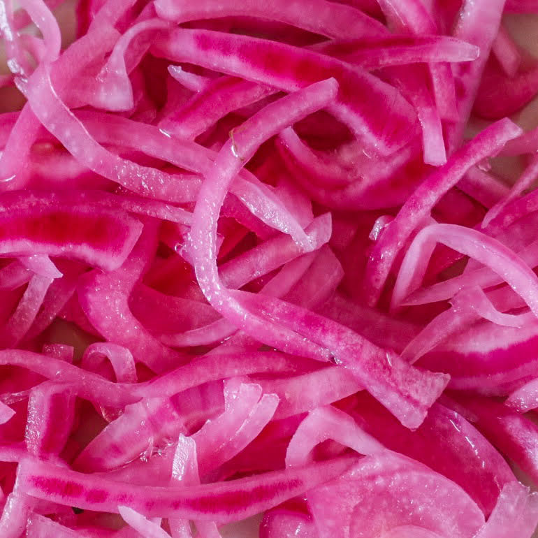 hot pink pickled onions