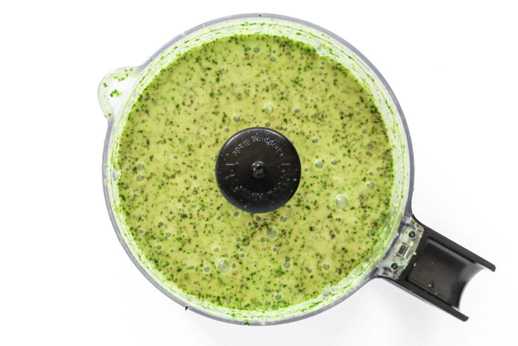 cilantro lime vinaigrette in a food processor